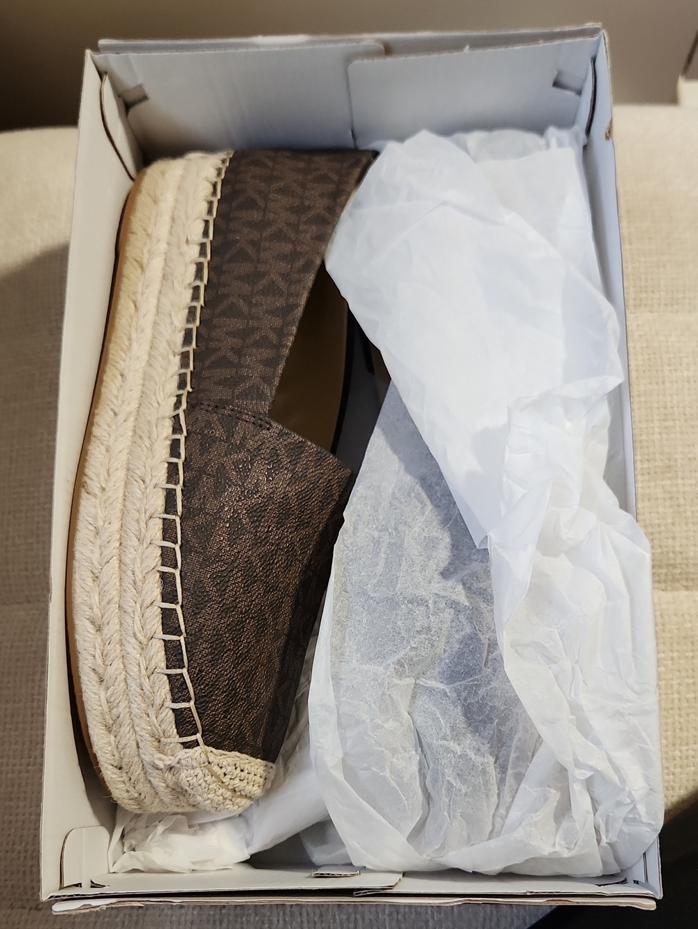 Michael Kors Brown Logo Espadrille Flats